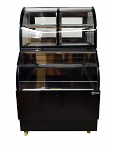 Omcan 36'' Refrigerated Dual Showcase Black - 12.5 CFT.