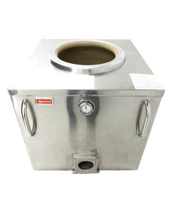 Omcan 34" x 34" Square Drum Stainless Steel Charcoal Tandoor Oven