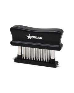 Omcan Stainless Steel Manual Meat Tenderizer with 48 Needles - Black