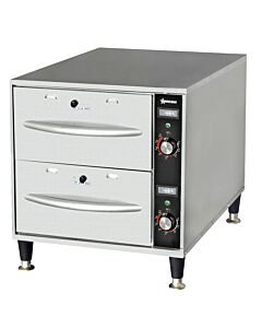 Omcan Freestanding Narrow, 2 Drawer Warmer - 120V