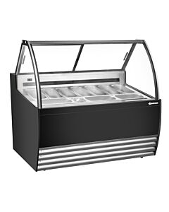 Omcan 55.4" Gelato Display Showcase - Black