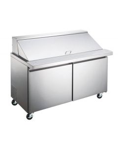 Omcan 60" Mega Refrigerated Prep Table With 2 Doors 15 cu ft
