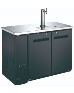 Zanduco 48" Two Door Kegerator Bar Cooler with One Beer Dispenser Tap - 2 Kegs