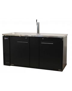 Zanduco 69" Two Door Kegerator Bar Cooler with Two Beer Dispensers Taps - 3 Kegs