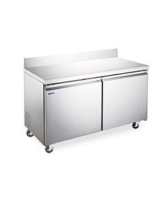 Omcan 47" Two Doors Worktop Freezer with Backsplash - 11 cu.ft.