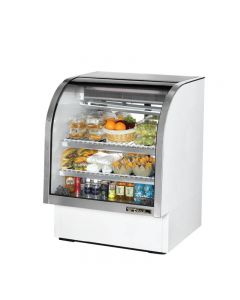 True TCGG-36-LD 36" White Curved Glass Refrigerated Deli Case - 17 cu. ft.