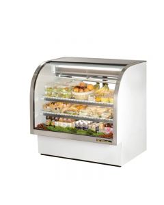 True TCGG-48-LD 48" White Curved Glass Refrigerated Deli Case - 23.5 cu. ft.