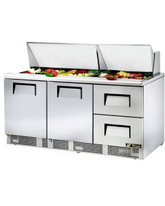 True TFP-72-30M-D-2 72" Two Door/Two Drawer Sandwich/Salad Prep