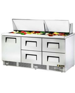 True TFP-72-30M-D-4 72" One Door/Four Drawer Sandwich/Salad Prep