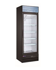 Omcan 26" Single Glass Door 14 cu. ft. Merchandiser Refrigerator - Black