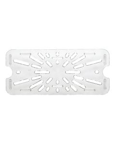 Cambro 30CWD Food Pan - Camwear - Polycarbonate - Clear - Drain Shelf - 1/3 Size