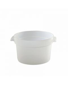 Zanduco 2 Qt. White Round Polypropylene Food Storage Container