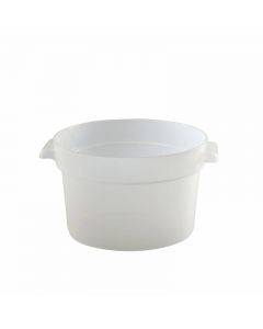 Zanduco 2 Qt. White Round Polypropylene Food Storage Container