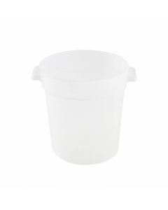 Zanduco 4 Qt. White Round Polypropylene Food Storage Container