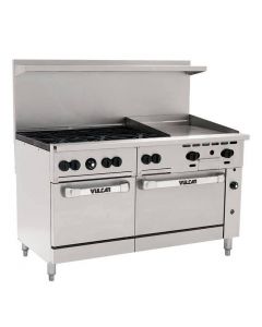 Vulcan 60SS-6B24GP Endurance Series Liquid Propane 60" Range with 6 Burners 24" Griddle and 2 Ovens - 278,000 BTU