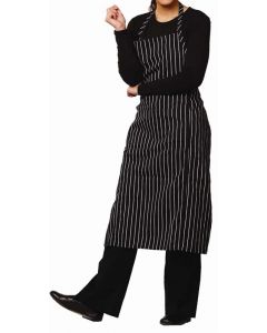 Chef Revival White/Black Pin-Stripe Bib Apron , 100% Cotton 29" x 38" 619BA-WS