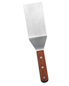 Omcan 4 1/8" X 3 3/4" Ktichen Steak / Burger Turner with Wood Handle