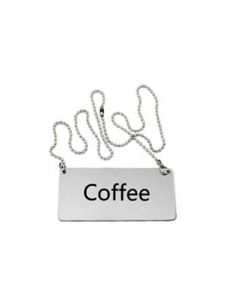 Omcan Stainless Steel Beverage Chain Sign - Coffee