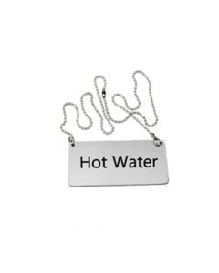 Omcan Stainless Steel Beverage Chain Sign - Hot Water