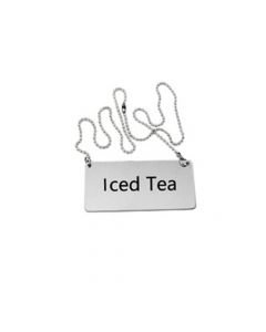Omcan Stainless Steel Beverage Chain Sign - Iced Tea