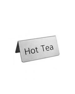 Omcan Stainless Steel Beverage Tent Sign - Hot Tea