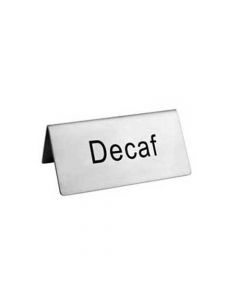 Omcan Stainless Steel Beverage Tent Sign - Decaf
