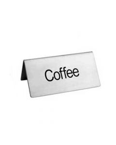 Omcan Stainless Steel Beverage Tent Sign - Coffee