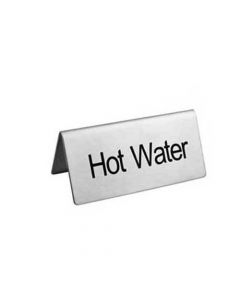 Omcan Stainless Steel Beverage Tent Sign - Hot Water