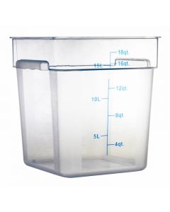 Omcan 18 qt Food Storage Container Square Clear Pc Nsf 80180