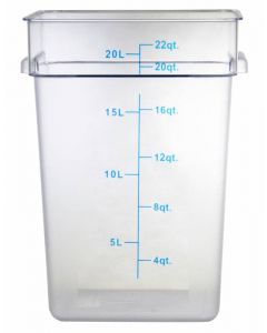 Omcan 22 qt Food Storage Container Square Clear Pc Nsf 80182