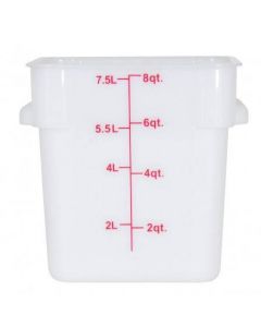 Omcan 8 Qt. White Square Polypropylene Food Storage Container