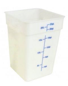 Omcan 22 Qt. White Square Polypropylene Food Storage Container