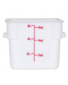 Omcan 6 Qt. White Square Polypropylene Food Storage Container