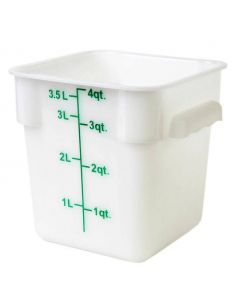 Omcan 4 Qt. White Square Polypropylene Food Storage Container