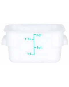 Omcan 2 Qt. White Square Polypropylene Food Storage Container