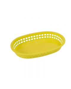 Omcan 9" x 5" Plastic Oval Platter Yellow 12/Case
