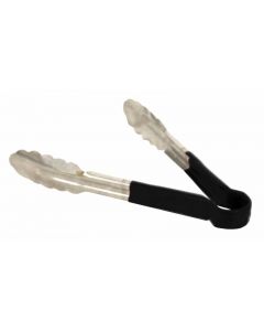 Omcan 9" Black Handle Heavy-Duty Utility Tong