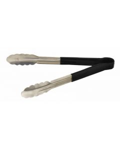 Omcan 12" Black Handle Heavy-Duty Utility Tong