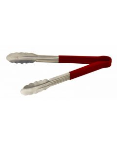 Omcan 12" Red Handle Heavy-Duty Utility Tong