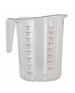 Omcan 4 qt / 4 L Clear Polycarbonate Measuring Cup