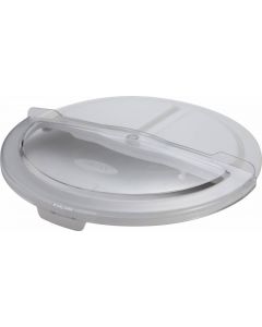 Omcan 10 Gallon Food Storage Container Rotating Lid with 20 oz Clear Scoop