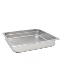 Omcan Stainless Steel Steam Table / Hotel Pan Two Third Size 2.5" Deep 13.875" X 12.75", Anti Jam, NSF