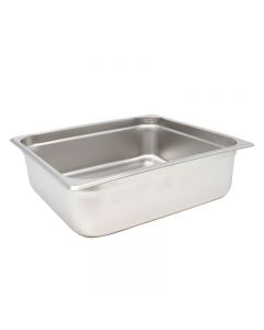 Omcan Stainless Steel Steam Table / Hotel Pan Two Third Size 4" Deep 13.875" X 12.75", Anti Jam, NSF
