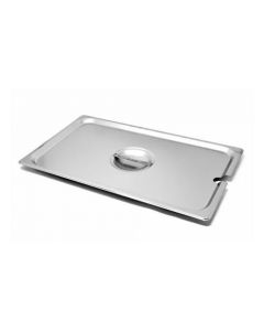 Omcan 2/3 Size Slotted Stainless Steel Steam Table Pan Cover