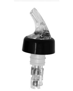 Zanduco 1.25 oz. Clear Spout / Clear Tail Measured Liquor Pourer with Collar 12/Pack