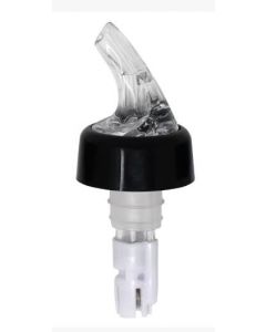 Zanduco 2 oz. Clear Spout / White Tail Measured Liquor Pourer with Collar 12/Pack