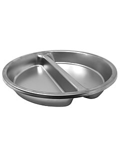 Omcan 15" x 2.5" Stainless Steel Chafer Divided Food Pan - Round