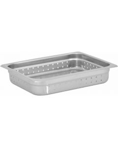 Zanduco 1/2 Size 2.5" Depth Perforated Stainless Steel Steam Table Pan