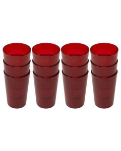 Omcan 80333 8 oz Red Pebbled Tumblers - per 12 pcs