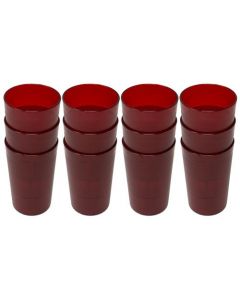 Omcan 80337 9.5 oz Red Pebbled Tumblers - per 12 pcs